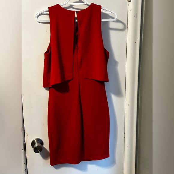 Dynamite - gorgeous red fitted dress with unique top. Perfect for parties/events - Picture 8 of 8